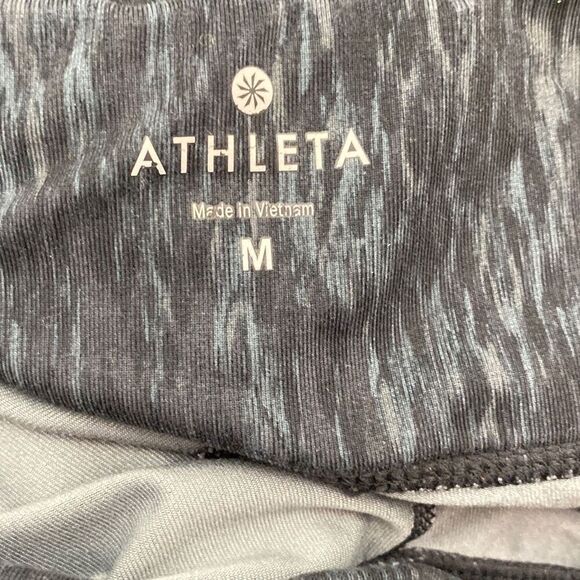 Athleta Women's Athletic High Rise Mélange Pattern Work Out Leggings In Black Si - Picture 7 of 11